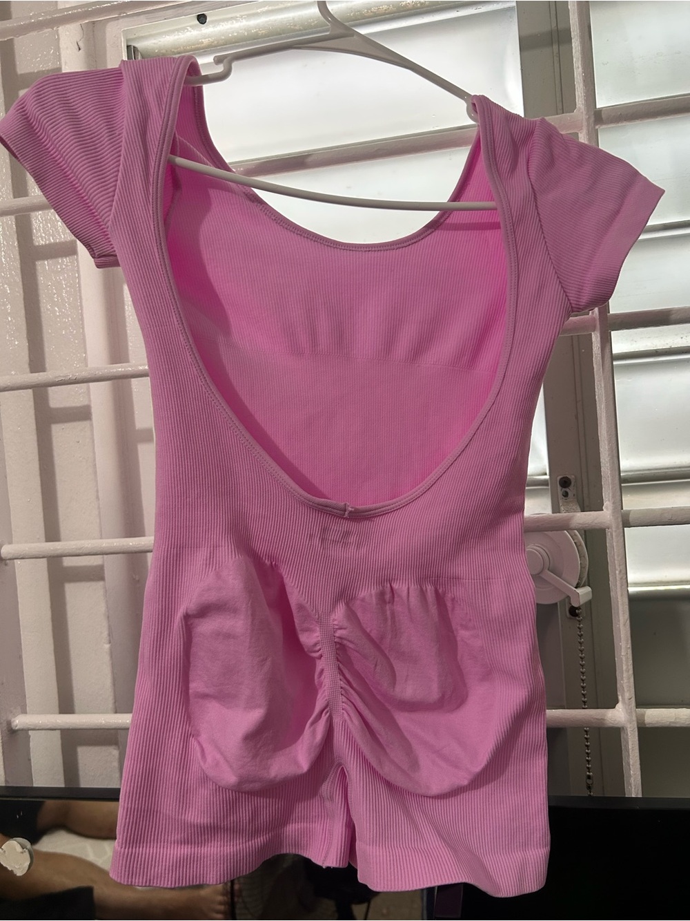 Pink Scoop-Back Ribbed Women's Top